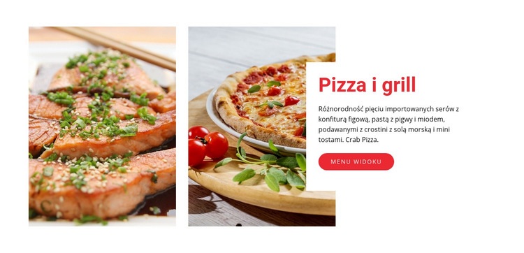 Restauracja z pizzą Makieta strony internetowej