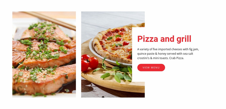 Pizza café-restaurant Website mockup