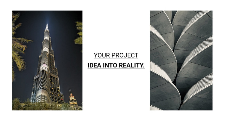 Your project idea into reality Homepage Design
