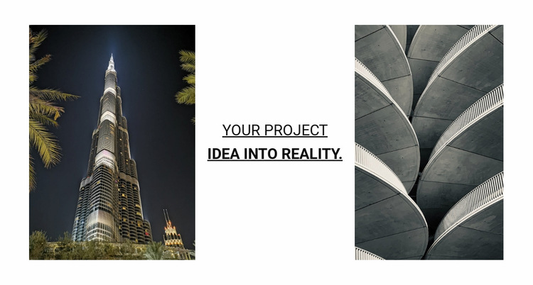 Your project idea into reality Website Builder Templates
