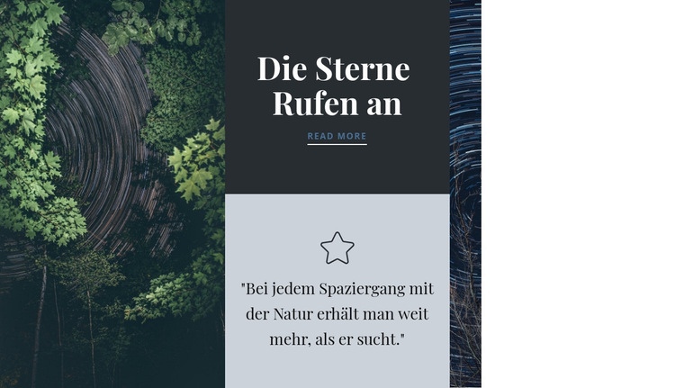 Die Sterne rufen Website Builder-Vorlagen