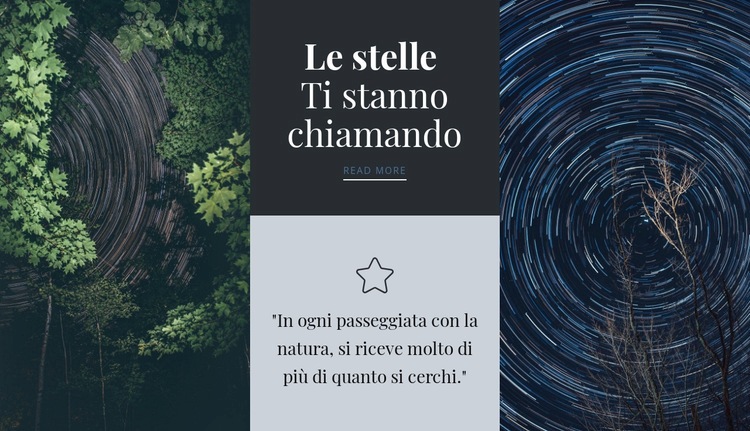 Le stelle stanno chiamando Un modello di pagina