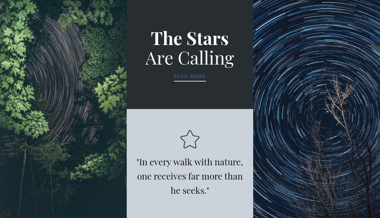 The stars are calling  One Page Template