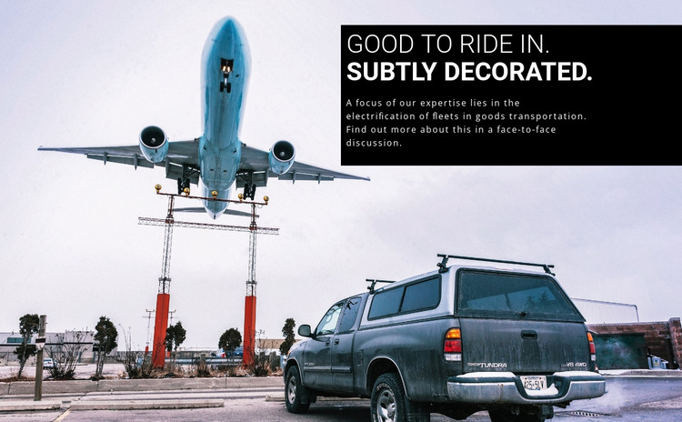 Good to ride in luxury Website Mockup