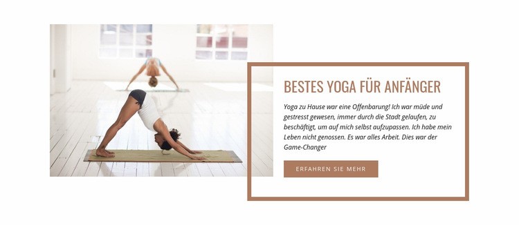 Yoga für Anfänger Website-Modell