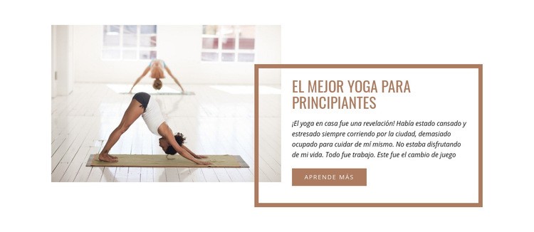 Yoga para principiantes Maqueta de sitio web