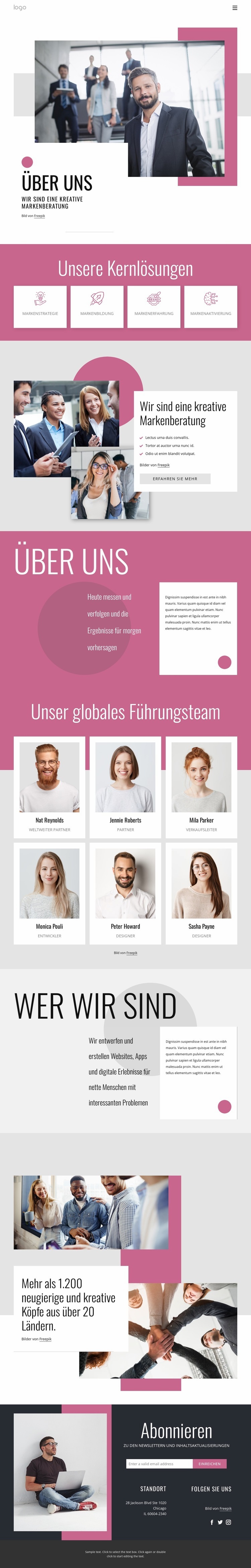 Unser Team besteht aus Raumgestaltern Website Builder-Vorlagen