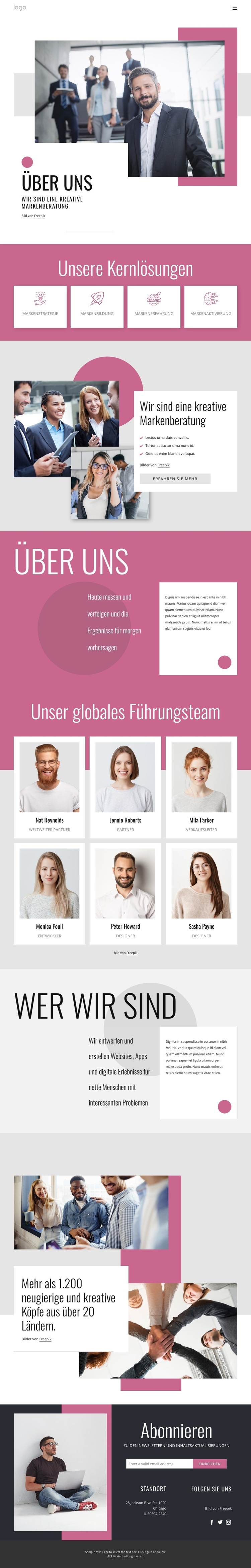 Unser Team besteht aus Raumgestaltern Landing Page