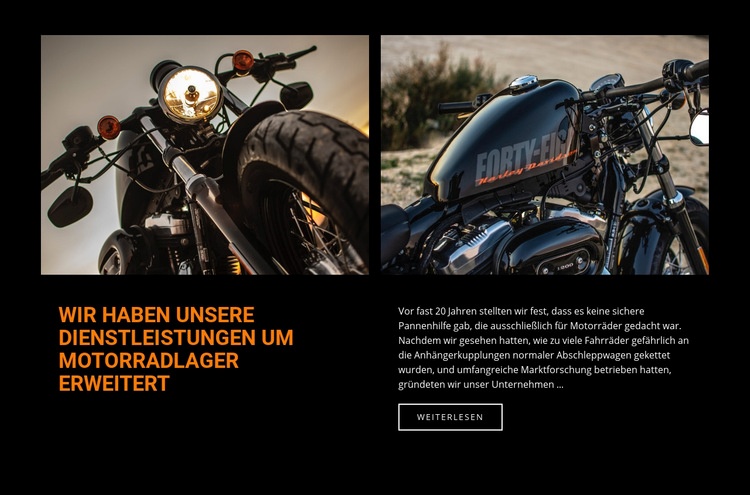 Motorradreparaturdienste Website-Modell