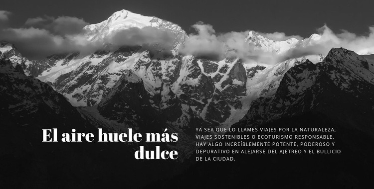 Viaja a las altas montañas Maqueta de sitio web