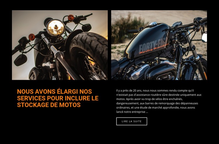 Services de réparation de motos Maquette de site Web