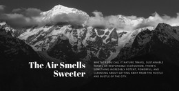 HTML Page Design For Travel To High Mountains