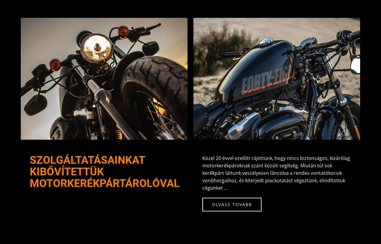 Motorkerékpár javítási szolgáltatások Weboldal tervezés