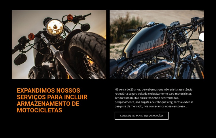 Serviços de conserto de motocicletas Maquete do site