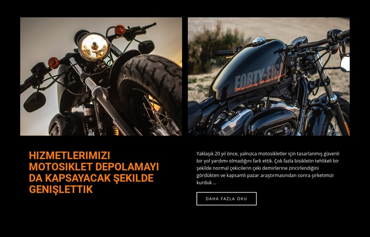 Motosiklet Tamir Hizmetleri Web Sitesi Mockup'ı