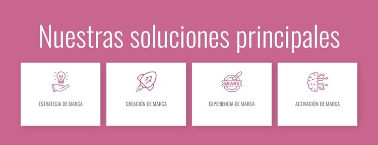 Nuestras soluciones principales Plantilla de una página