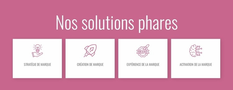 Nos solutions phares Maquette de site Web