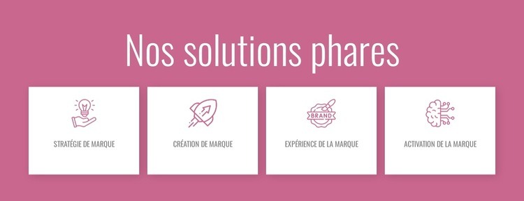 Nos solutions phares Modèle d'une page