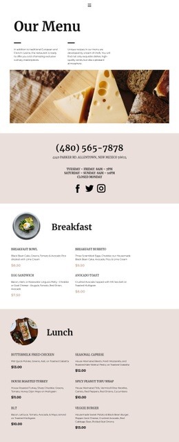 Choose a dish - Html Code Example by Nicepage