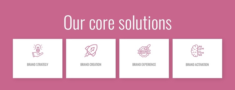 Our core solutions One Page Template