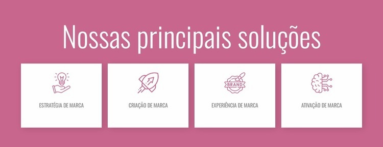 Nossas principais soluções Design do site