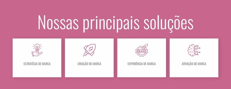 Nossas principais soluções Modelo HTML5