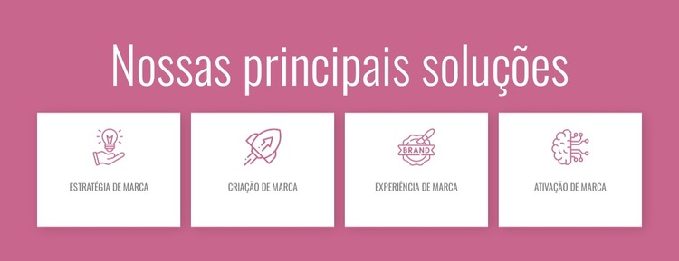 Nossas principais soluções Modelo de site