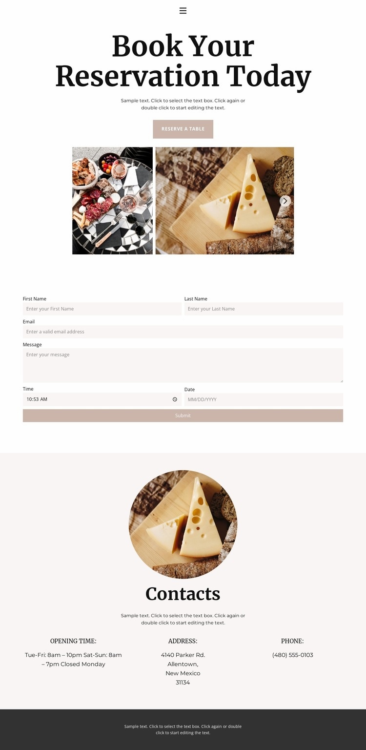 Addresses of our restaurants Squarespace Template Alternative