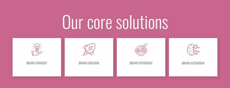 Our core solutions Website Mockup