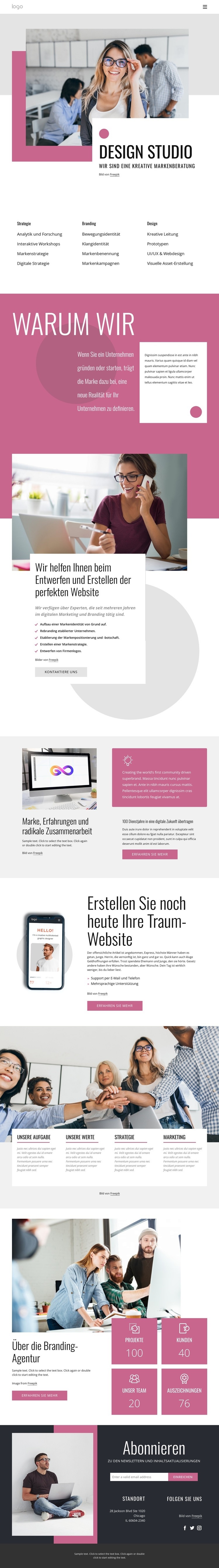 Wir sind eine kreative Markenagentur HTML Website Builder