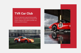 TVR Car Club One Page Template