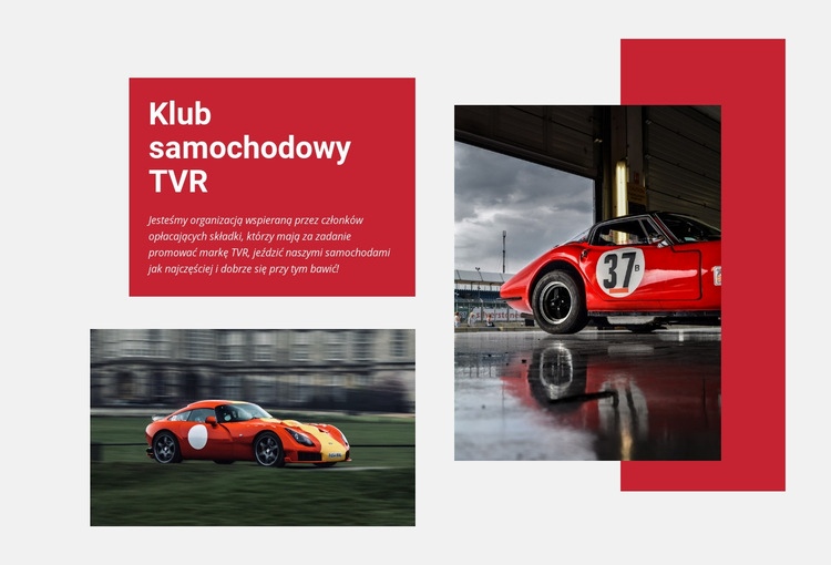 Klub samochodowy TVR Kreator witryn internetowych HTML
