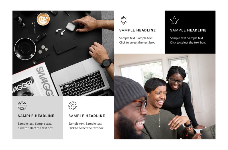 Business photo and features Wix Template Alternative
