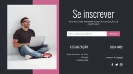 Inscreva-Se E Entre Em Contato Conosco - Página Inicial Da Funcionalidade