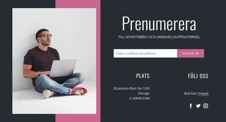 Prenumerera och kontakta oss HTML-mall