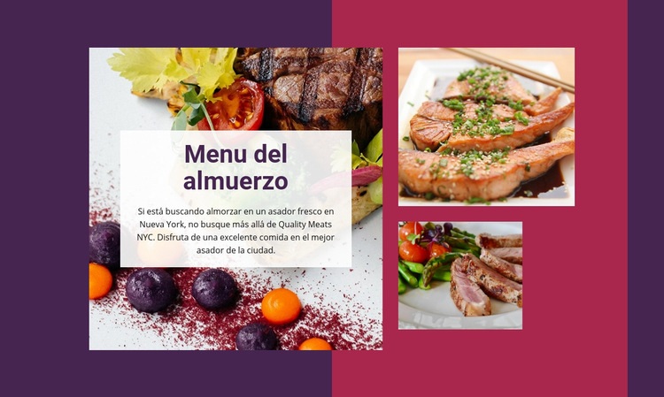 Menu del almuerzo Diseño de páginas web