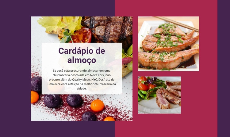 Cardápio de almoço Landing Page