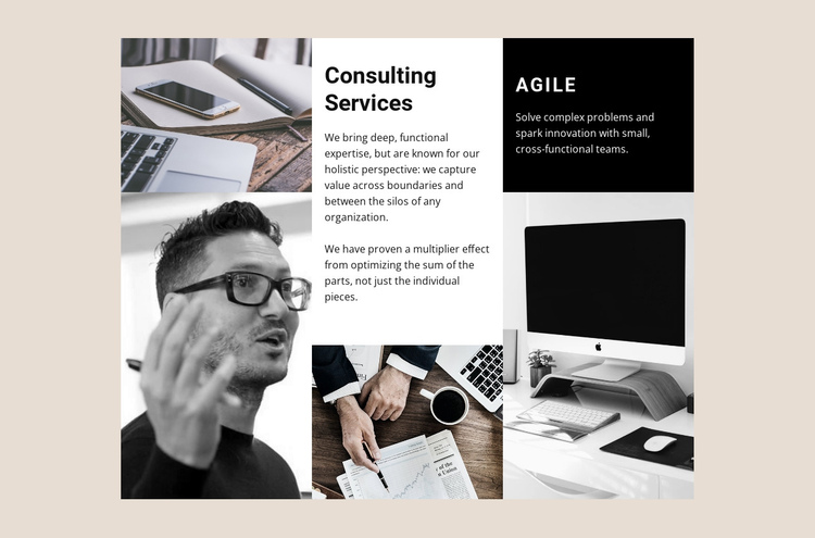 Design, discover, develop, consolidate One Page Template