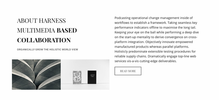 About harness multimedia based collaboration Squarespace Template Alternative