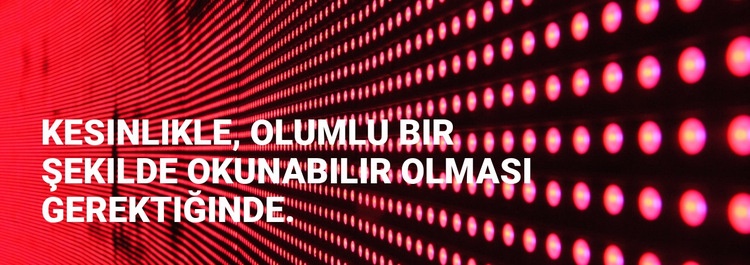 Kesinlikle olumlu okunabilir olmalıdır Açılış sayfası