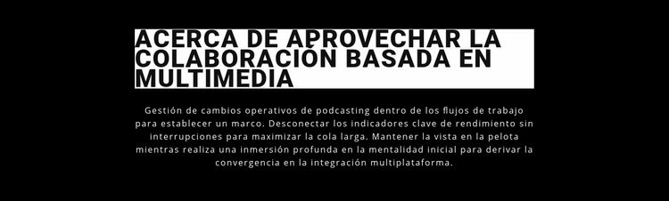 Aproveche la multimedia y la colaboración Página de destino