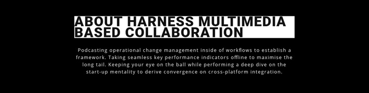 Harness multimedia and collaboration Homepage Design