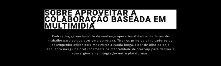 Aproveite a multimídia e a colaboração Design do site