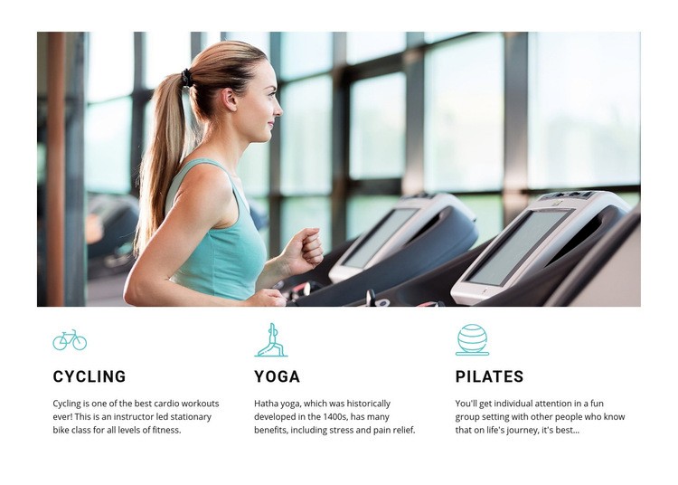 Cycling, yoga and pilates Elementor Template Alternative