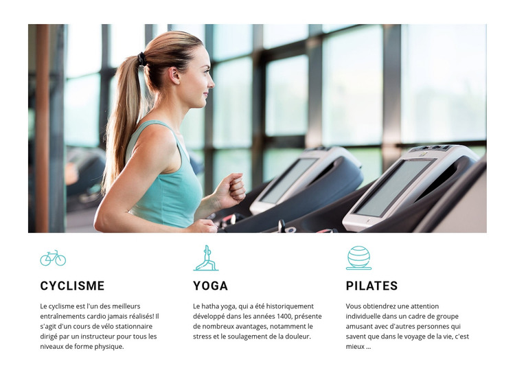 Cyclisme, yoga et pilates Modèle HTML