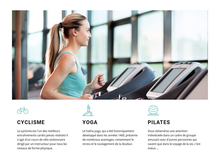 Cyclisme, yoga et pilates Modèle de site Web
