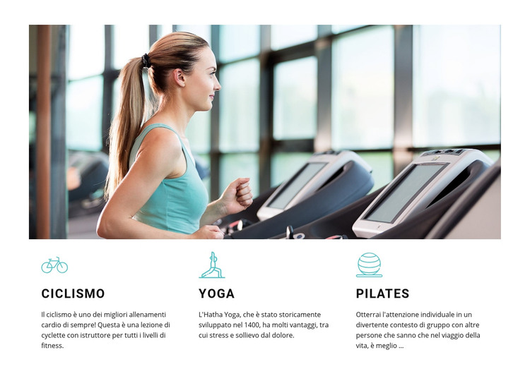 Ciclismo, yoga e pilates Modello HTML