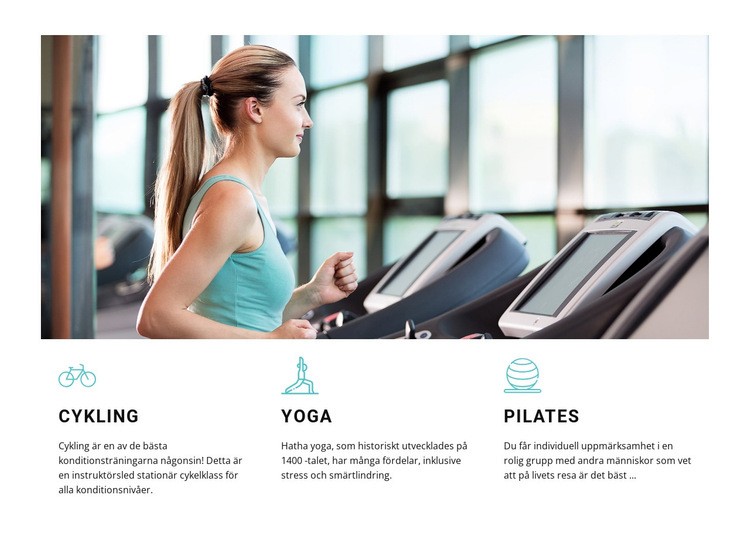 Cykling, yoga och pilates HTML-mall
