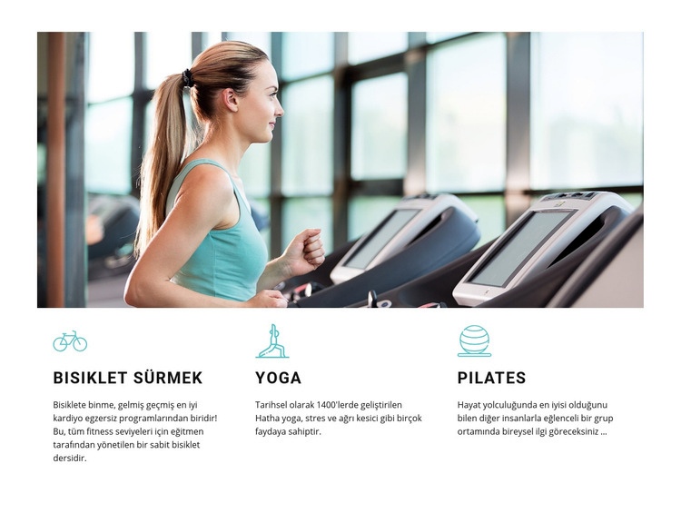 Bisiklet, yoga ve pilates Açılış sayfası