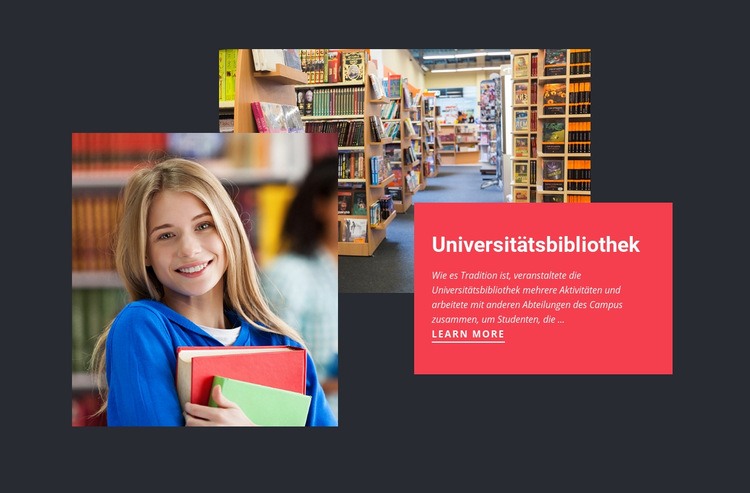 Universitätsbibliothek Eine Seitenvorlage